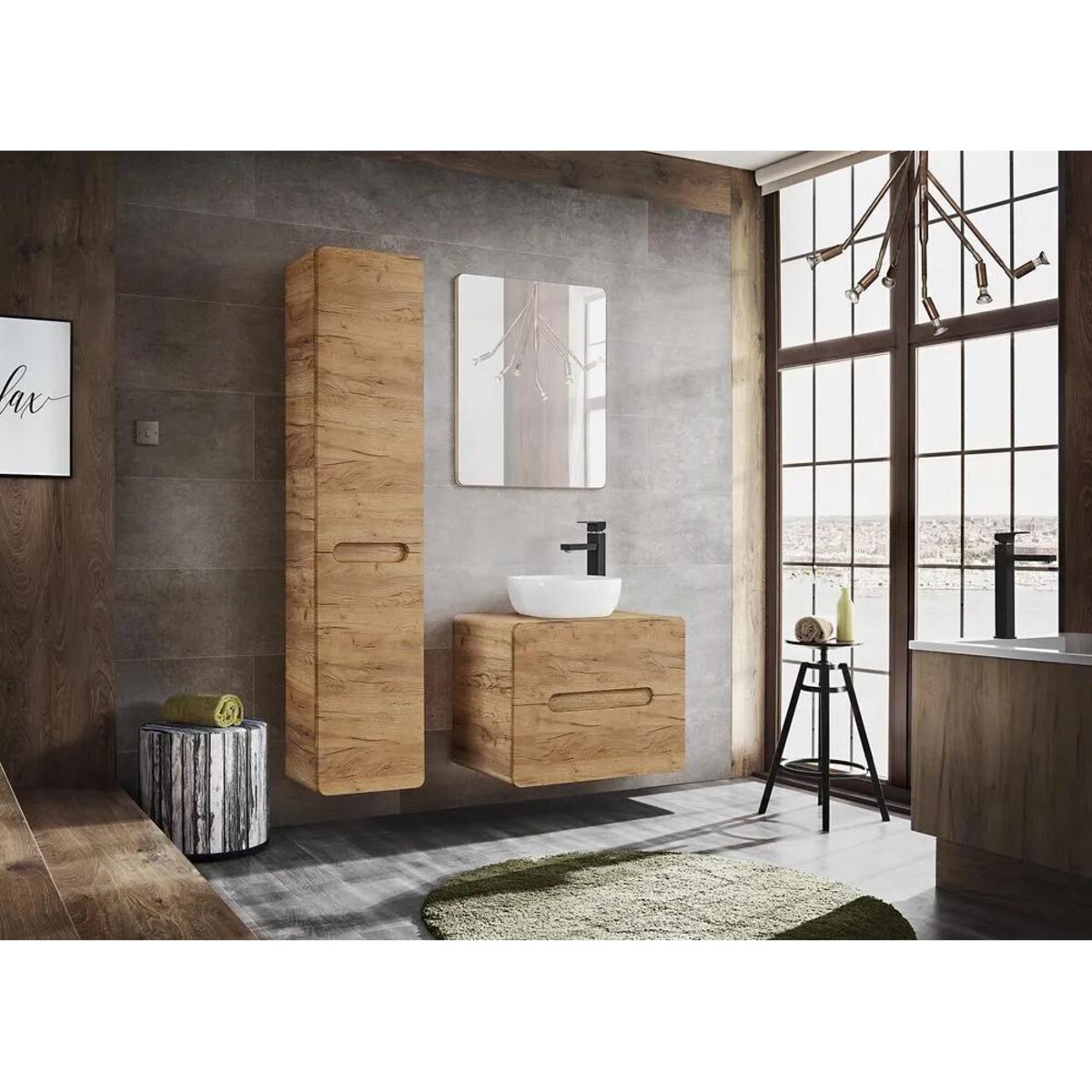 Szafka pod umywalkę nablatową ARUBA CRAFT 828 60cm dąb craft