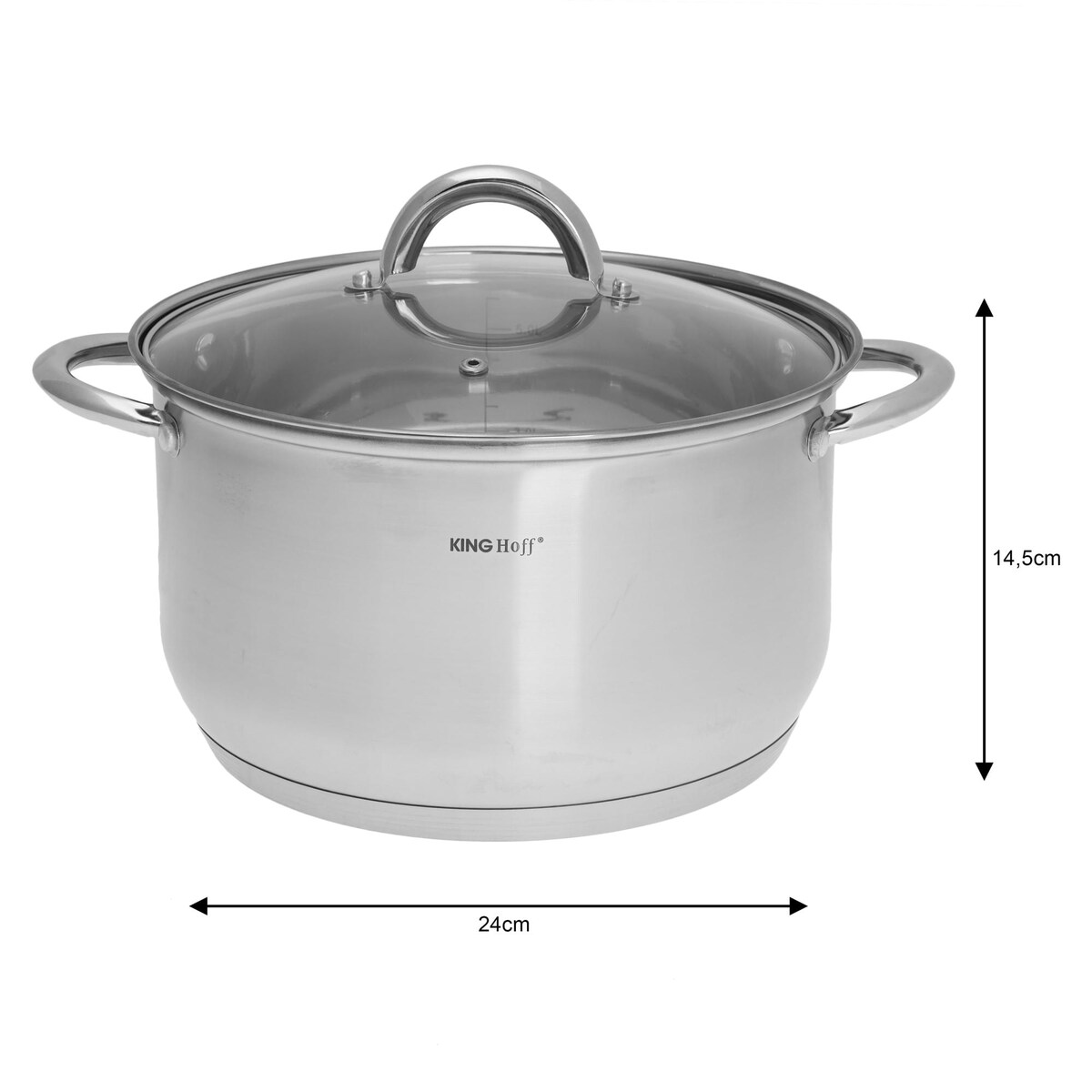 Zestaw garnków stalowych na indukcję 6 ele. 2.9/3.9/6.6L garnki KINGHOFF Silver