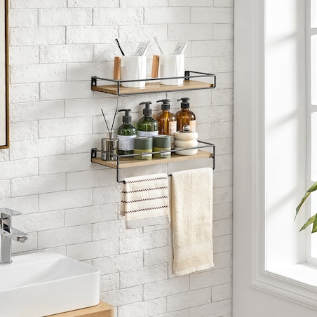 Zestaw 2 Półek do salonu, Sonoma, w stylu nowoczesnym, czarny