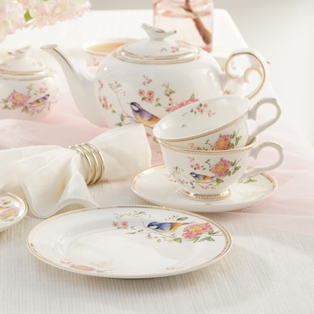 VILLA ITALIA Serwis do herbaty na 6 osób porcelanowy Zestaw prezentowy BEL FIORE