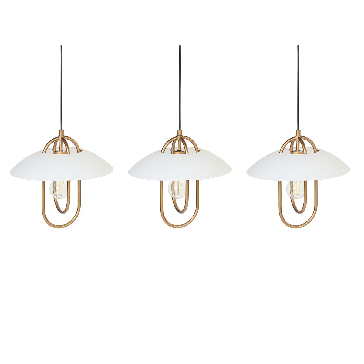 Lampa wisząca 3-punktowa metalowa złota NATTAI