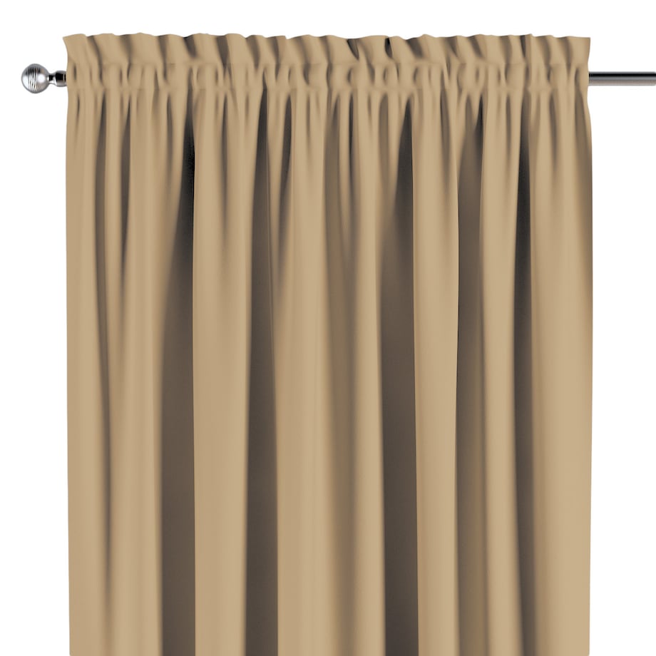 Zasłona na kanale z grzywką 1 szt. 130x245 złocisty beż