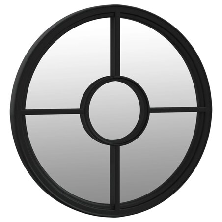 vidaXL Lustro do wnętrz, czarne, 60x4 cm, okrągłe, żelazne