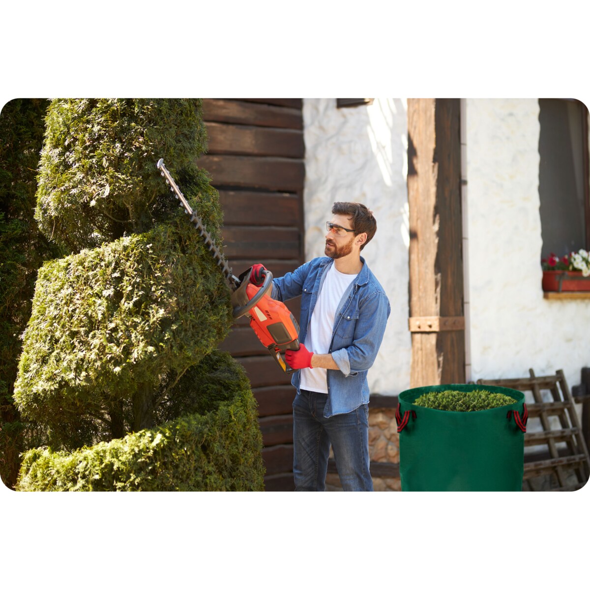 Kosz ogrodowy worek na liście trawę odpady 272l składany z uchwytami Plonos