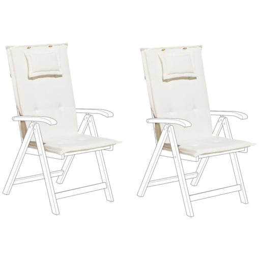 Zestaw 2 poduszek na krzesła ogrodowe złamana biel TOSCANA/JAVA