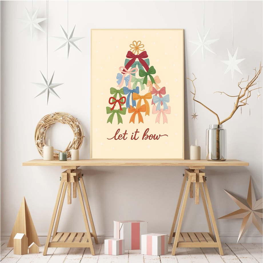 Poster Story, Plakat, Obraz - Choinka z Kokardek, wymiary 21 x 30 cm