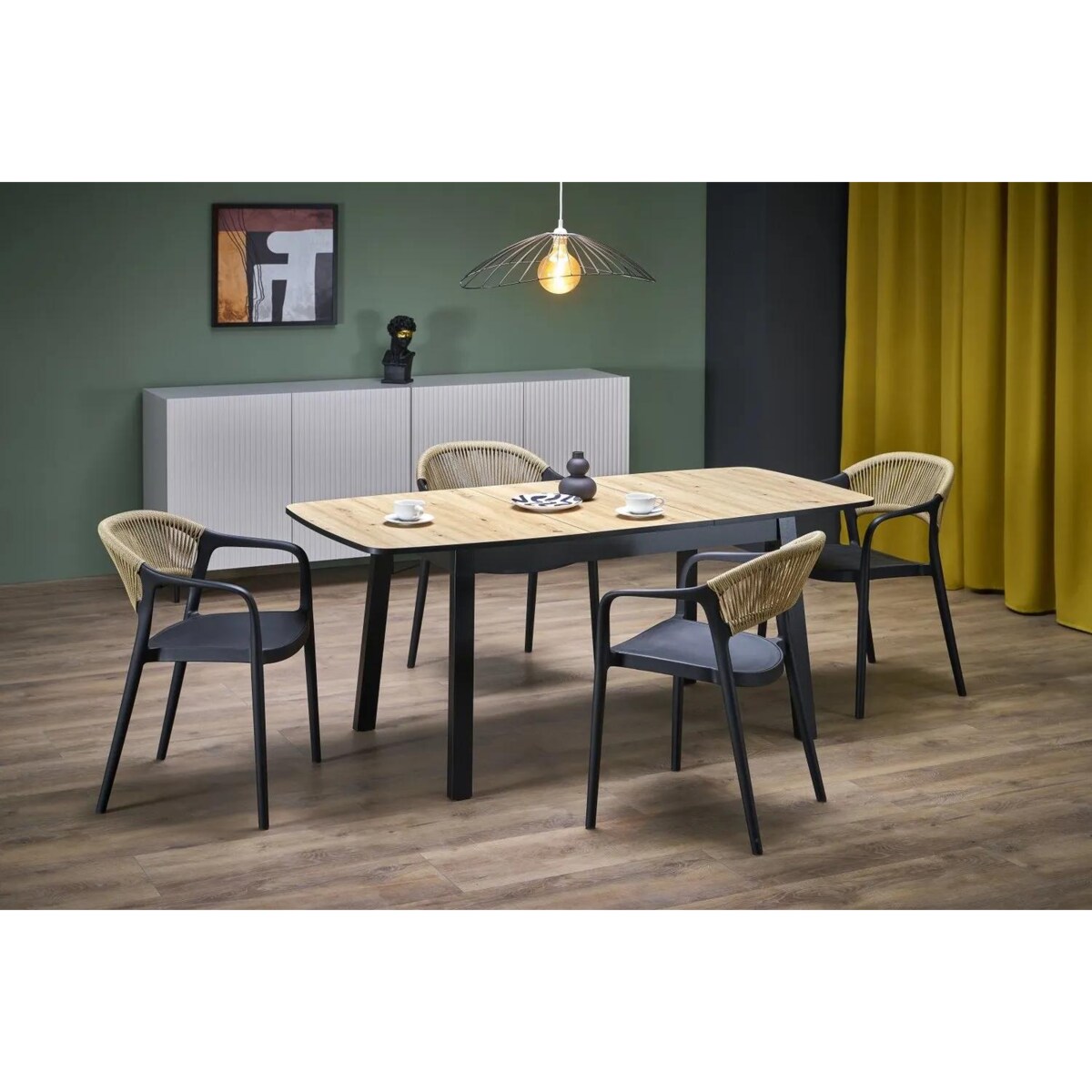 Stół rozkładany BARRIL 130(170)x80 dąb artisan/czarny