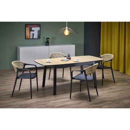 Stół rozkładany BARRIL 130(170)x80 dąb artisan/czarny