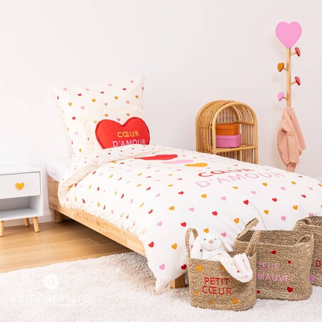 Szafka nocna dla dzieci z serduszkiem AMOUR, 30 x 30 x 40 cm