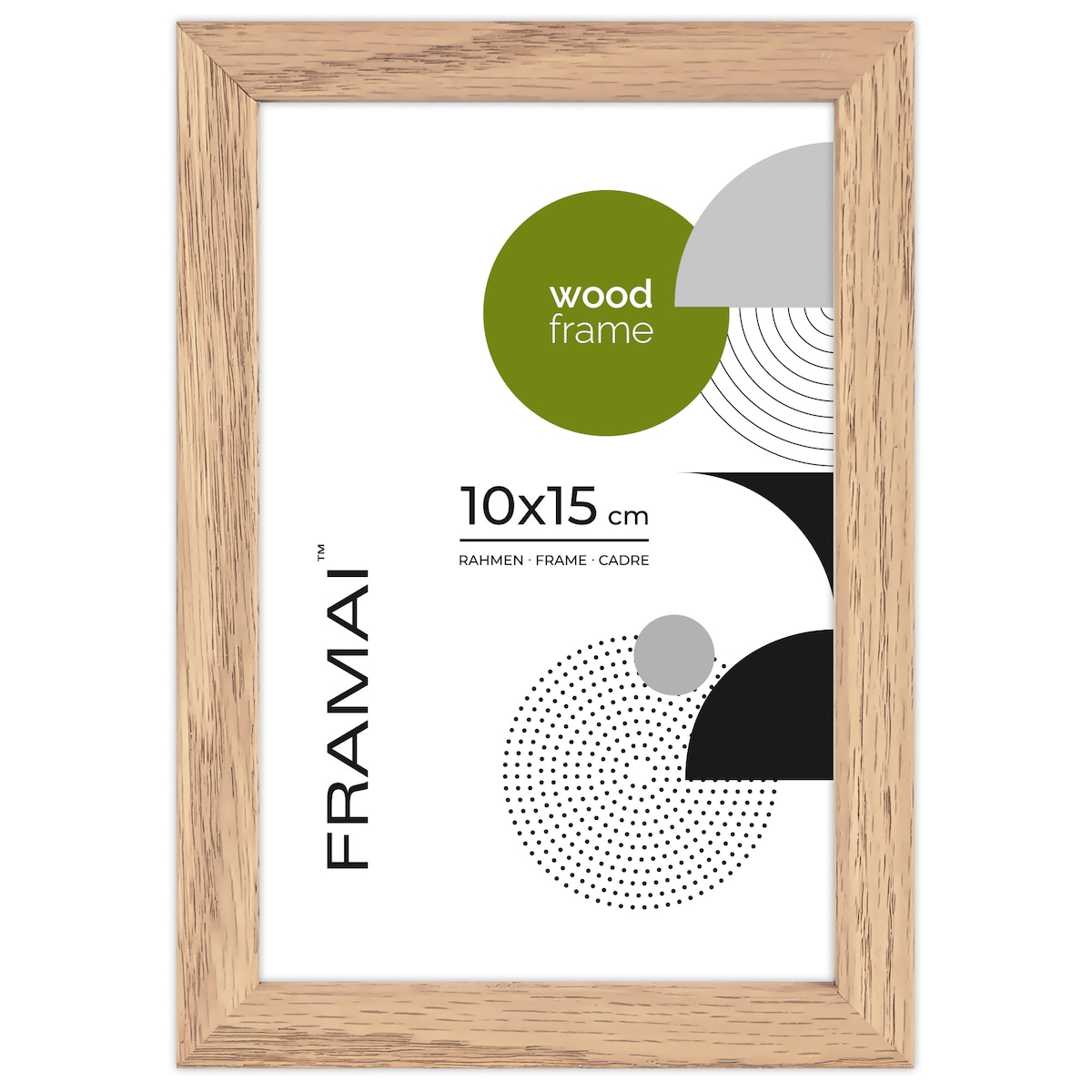 Ramka na zdjęcia 10x15 cm ramka drewniana dębowa naturalna foto ramka z litego drewna dębowego prostokątna OAK FRAMAI