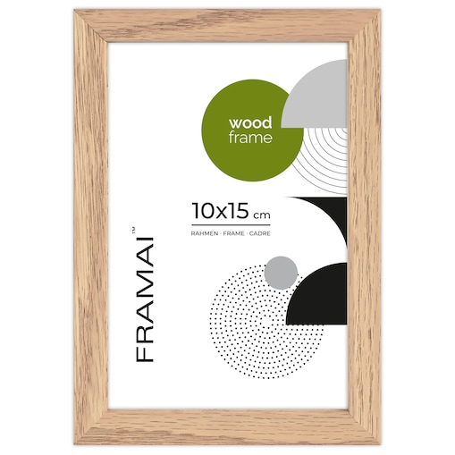 Ramka na zdjęcia 10x15 cm ramka drewniana dębowa naturalna foto ramka z litego drewna dębowego prostokątna OAK FRAMAI