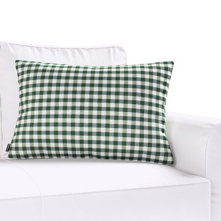 Poszewka Kinga na poduszkę prostokątną 47x28 zielono-biała kratka (1,5x1,5cm)