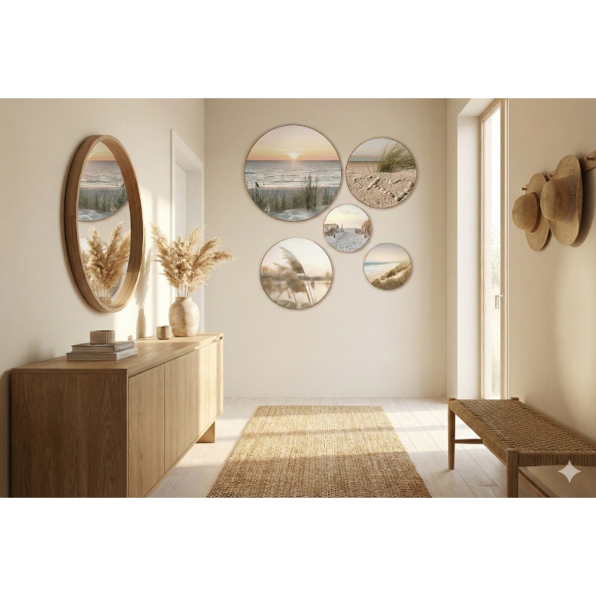 Obrazy ścienne Beżowa dekoracja do sypialni pokoju salonu Zestaw 5 sztuk