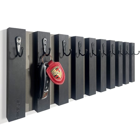 Drewniany wieszak na klucze Lamele 60cm czarny