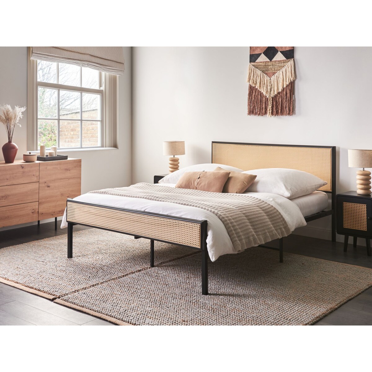 Łóżko Metal AVANTON 140 x 200 cm Czarny