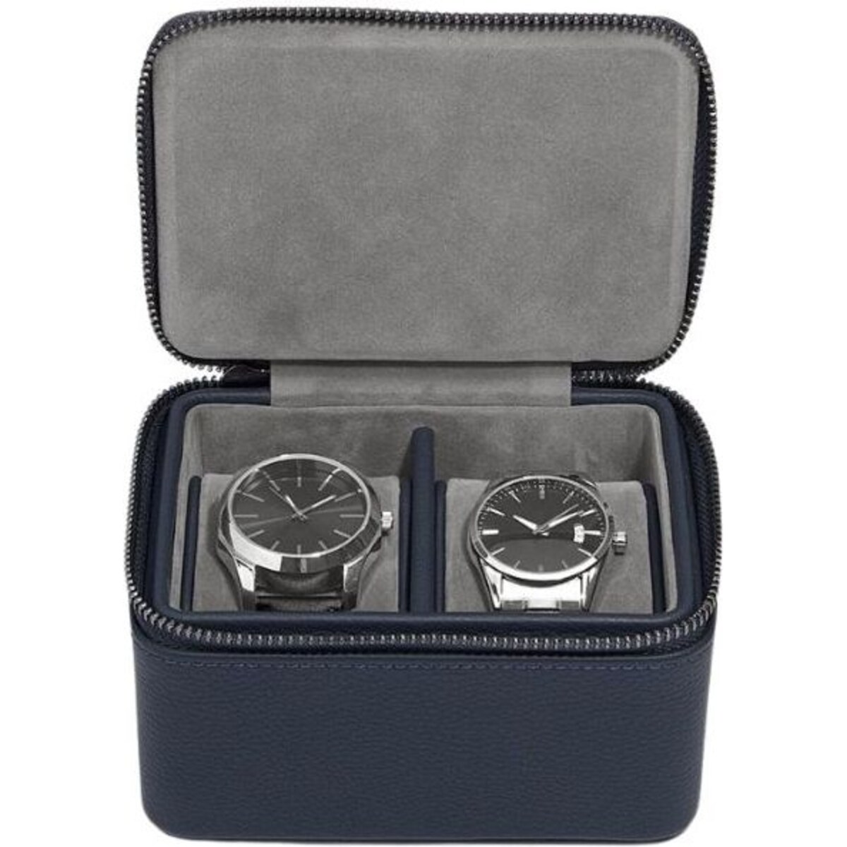 Pudełko na zegarki podróżne Stackers Pebble granatowe dwukomorowe