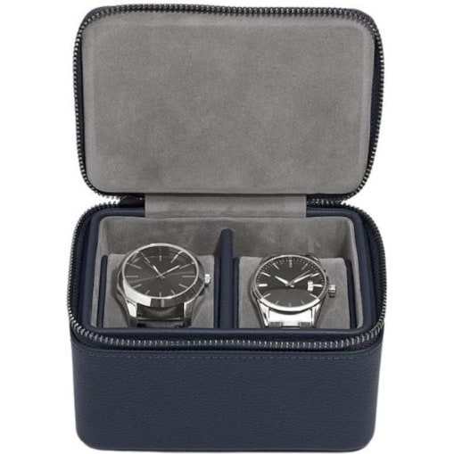 Pudełko na zegarki podróżne Stackers Pebble granatowe dwukomorowe