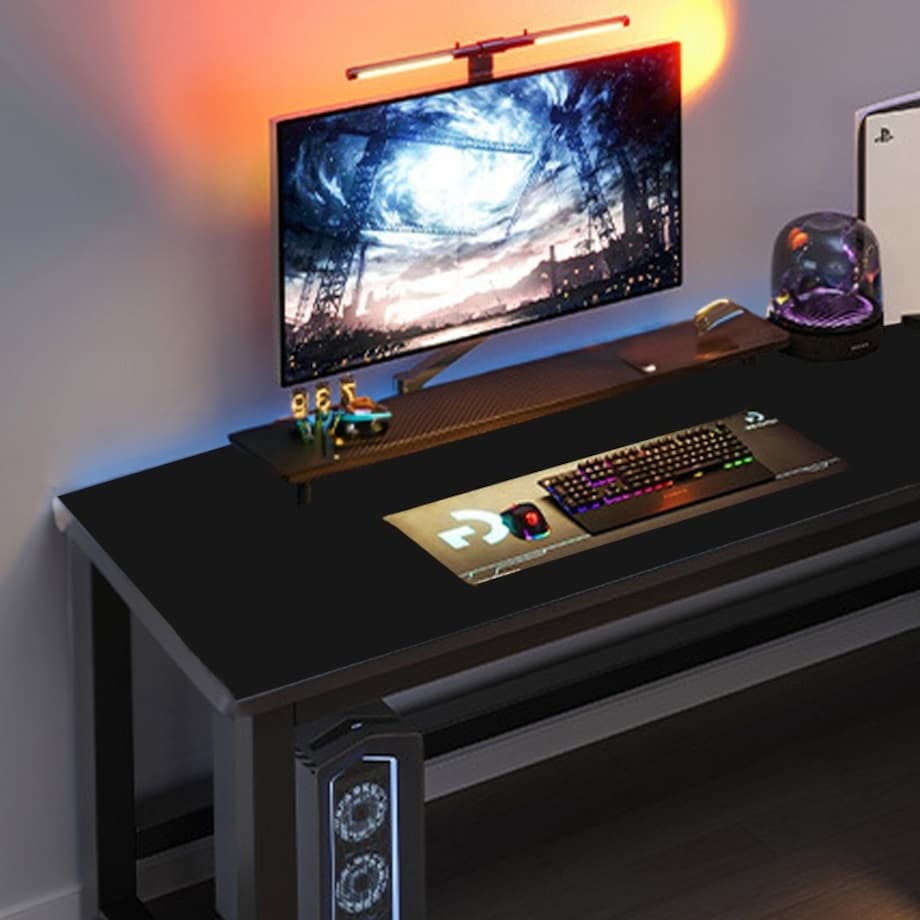 Biurko narożne gamingowe komputerowe duże nowoczesne czarne loft stół 140cm