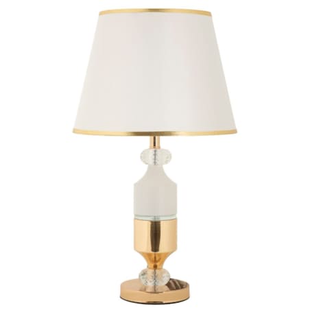 Lampa stołowa Gipsy, kolor złoty i biały, żelazo i tkanina, 30 x 30 x 52 cm, 1 x E27, styl glamour, do salonu i sypialni, Mauro Ferretti