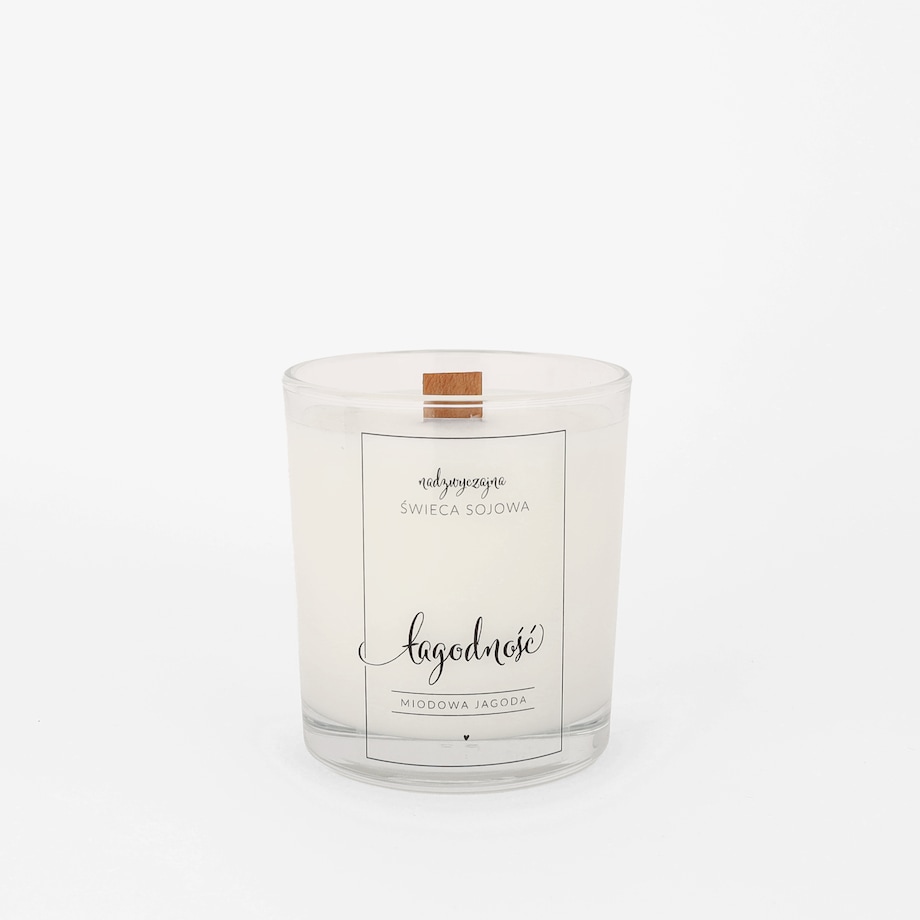 Świeca sojowa w szklance 180 ml - Łagodność MIODOWA JAGODA