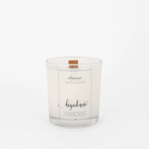 Świeca sojowa w szklance 180 ml - Łagodność MIODOWA JAGODA