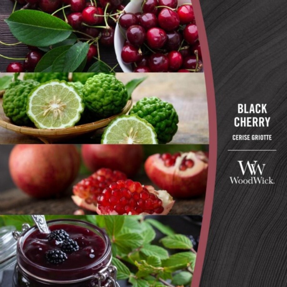 WoodWick świeca średnia BLACK CHERRY