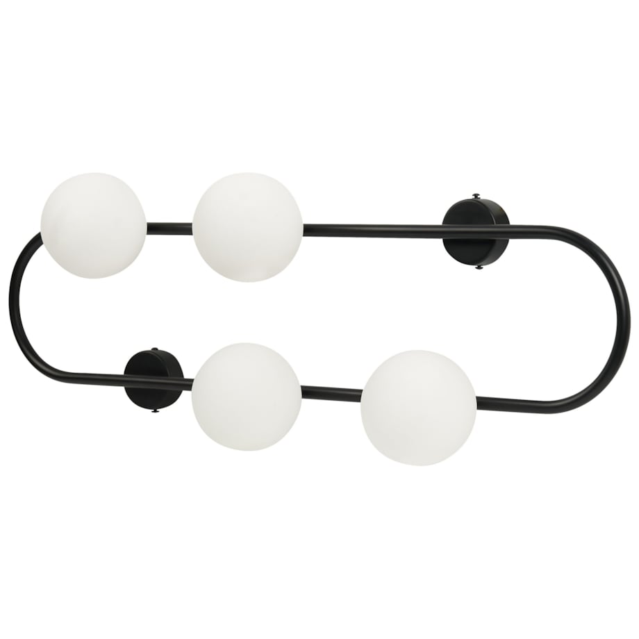 Lampa ścienna 4-punktowa metalowa czarna YANGO