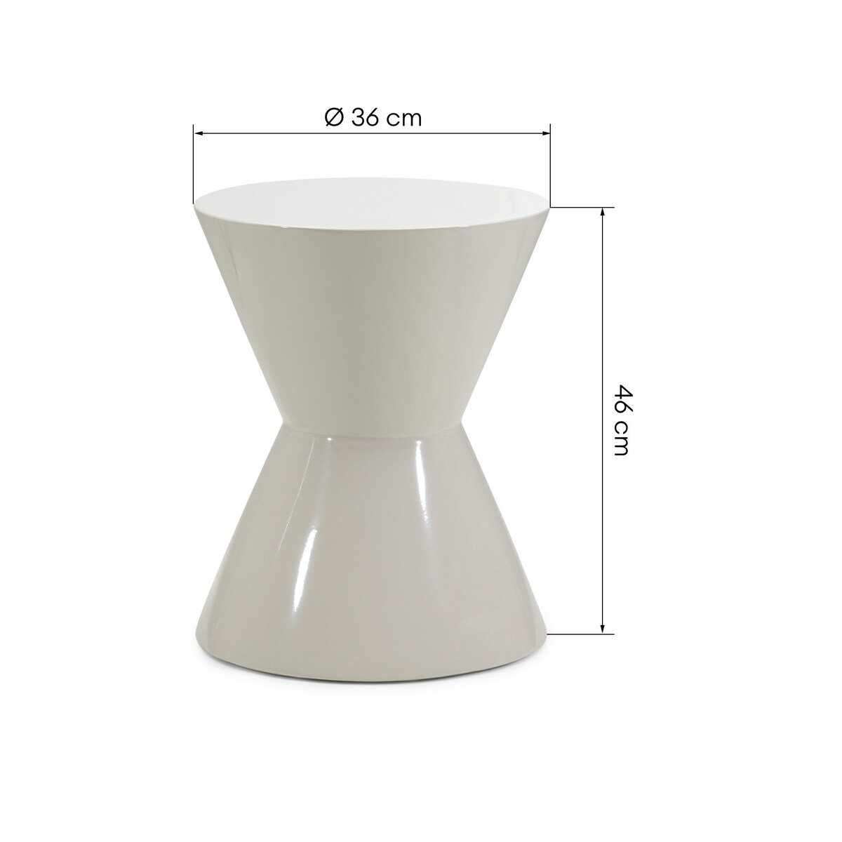 Stolik kawowy 46x36 cm SULIK szarobeżowy glossy