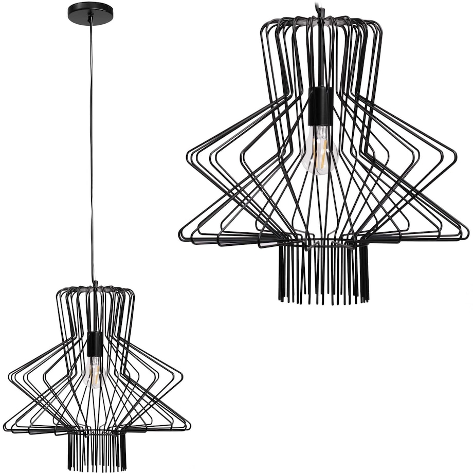 Lampa Sufitowa Wisząca App1458-1Cp Czarny, Metal