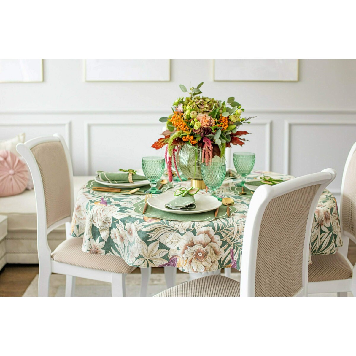 Obrączki na serwetki Green Bows - 6 sztuk