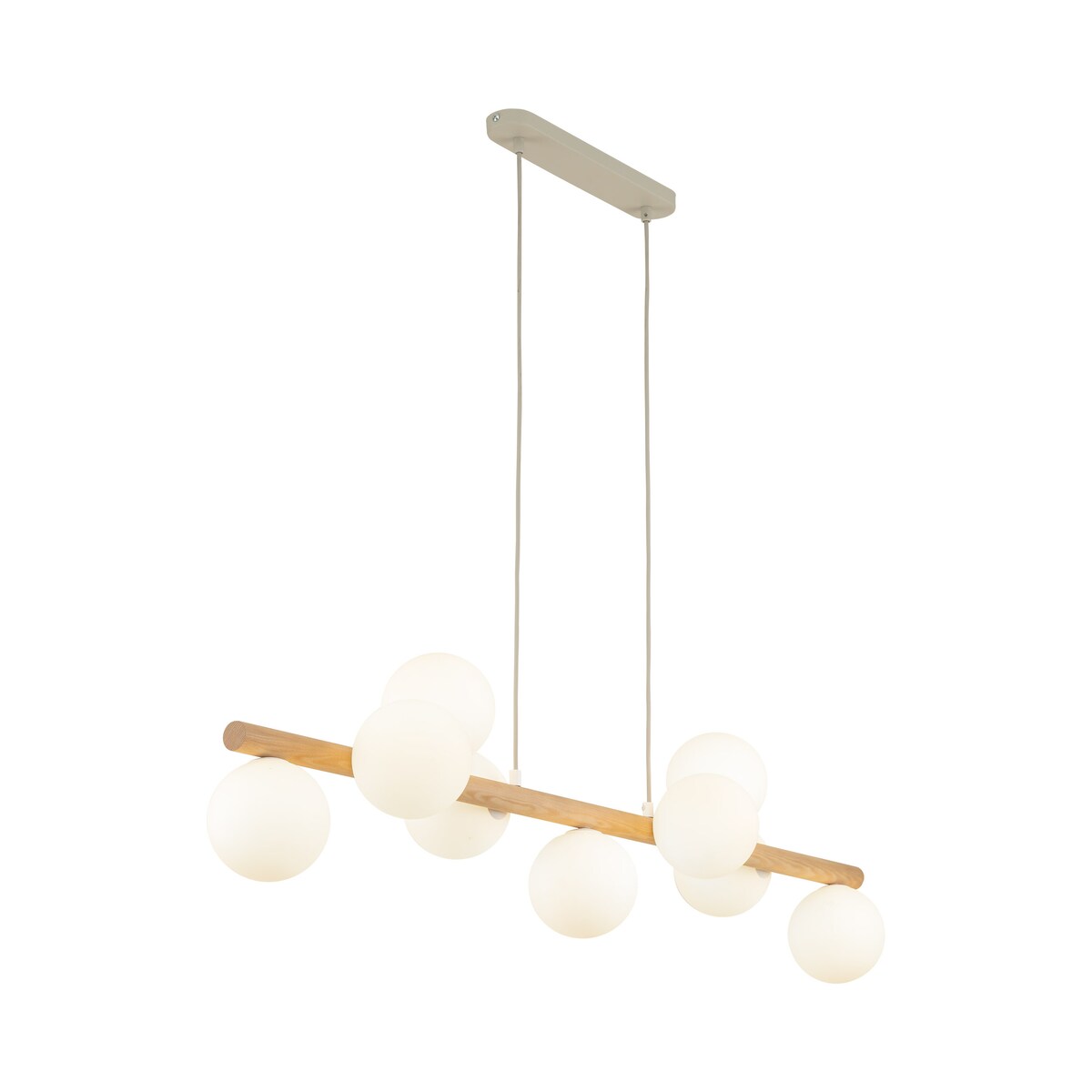 Lampa wisząca ESTERA WOOD 5906 TK Lighting 9xG9 biała drewno 117 cm regulowana do jadalni i kuchni