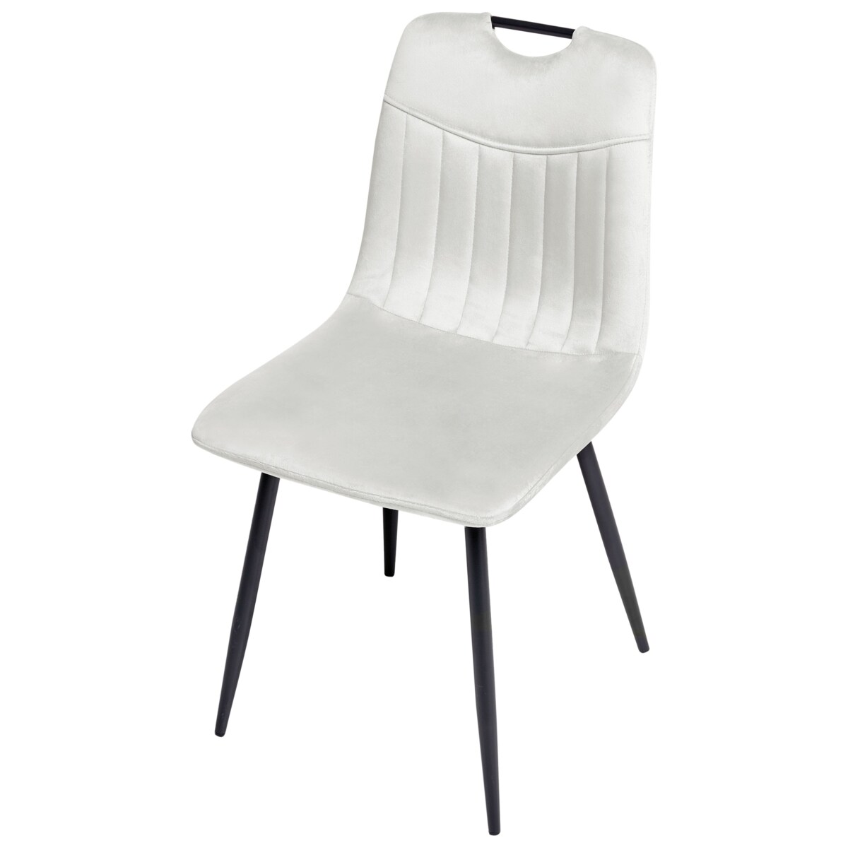 Zestaw 4 krzeseł do jadalni ARGYLE Welur Złamana biel