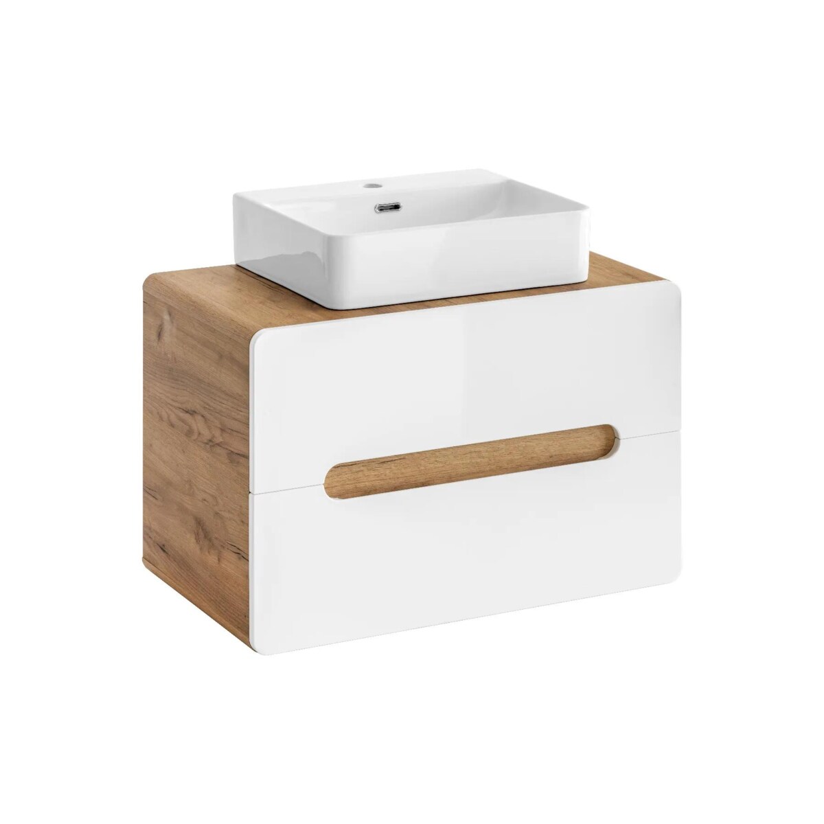 Szafka pod umywalkę ARUBA 829 80 cm biała/dąb