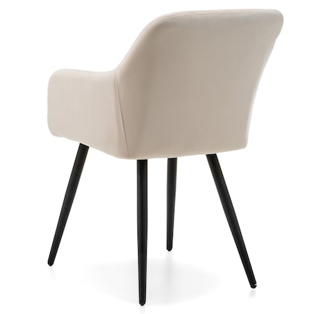 Krzesło tapicerowane pikowane welurowe do salonu jadalni ORTE beżowe