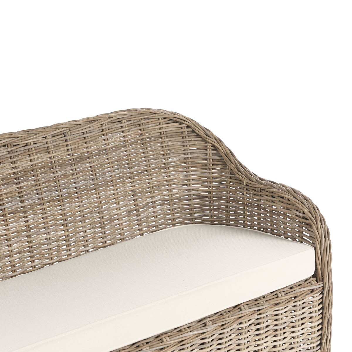 Ławka ogrodowa z poduchą SUSUA 189 cm Rattan Naturalny