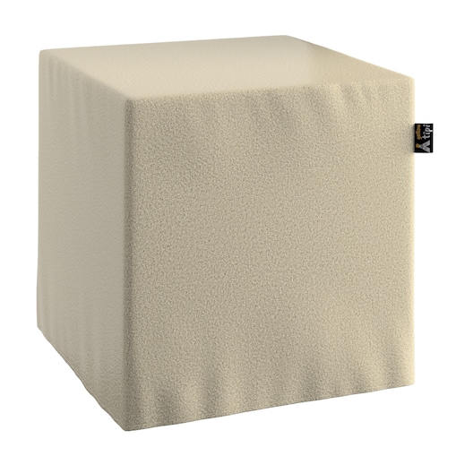 Puf kostka Nano, jasny beż, 40 x 40 x 40 cm, Boucle