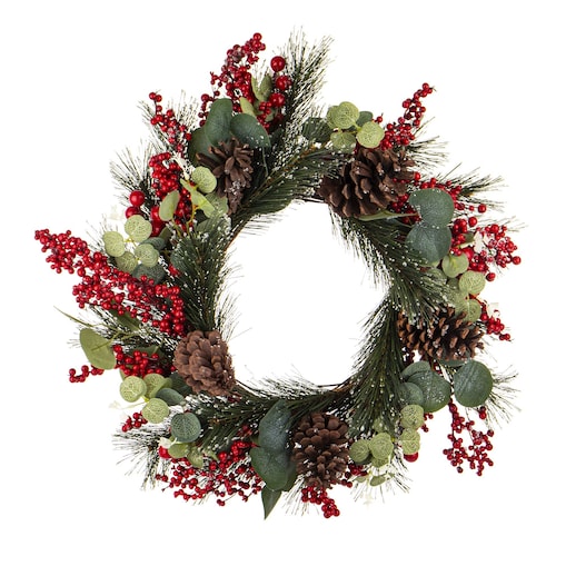 Wianek świąteczny zimowy z jagodami Ø 55 x 15 cm