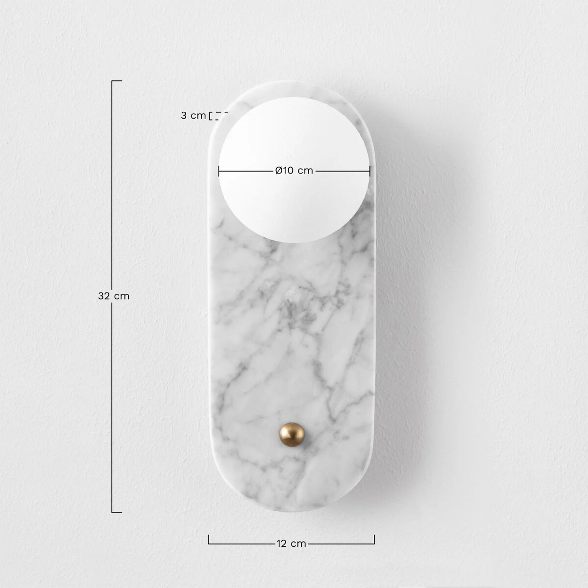 Kinkiet ścienny z marmuru i szkła Salm