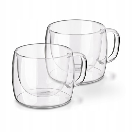 SZKLANKI FILIŻANKI na kawę herbatę PODWÓJNA ŚCIANKA termiczne 2x 350 ml