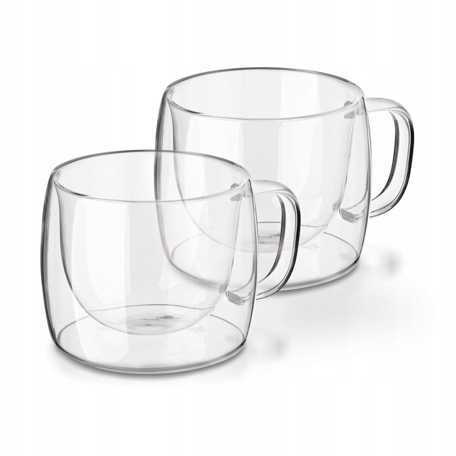 SZKLANKI FILIŻANKI na kawę herbatę PODWÓJNA ŚCIANKA termiczne 2x 350 ml