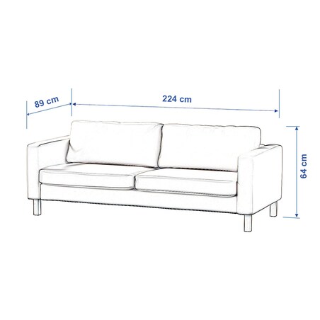 Pokrowiec na sofę Karlstad rozkładaną, miętowe łuki na kremowym tle, 224 x 89 x 64 cm, Cosy Home