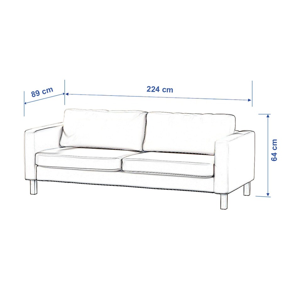 Pokrowiec na sofę Karlstad rozkładaną, miętowe łuki na kremowym tle, 224 x 89 x 64 cm, Cosy Home