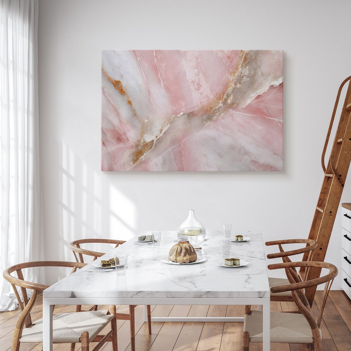 Obraz Różowy Marmur Abstrakcja Imitacja Kamienia 120x80cm