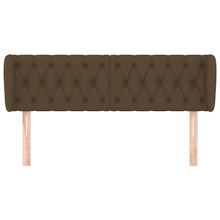 vidaXL Zagłówek uszak, ciemnobrązowy, 163x23x78/88 cm, tkanina