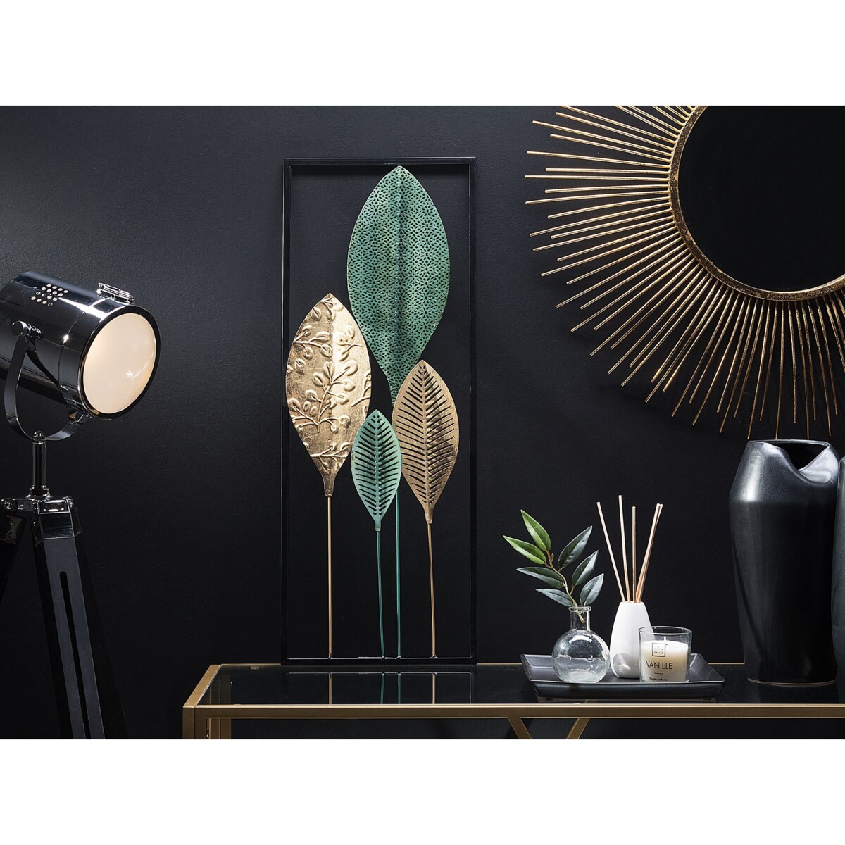 Dekoracja ścienna Liść PLATINUM Metal 75 cm Kolorowy