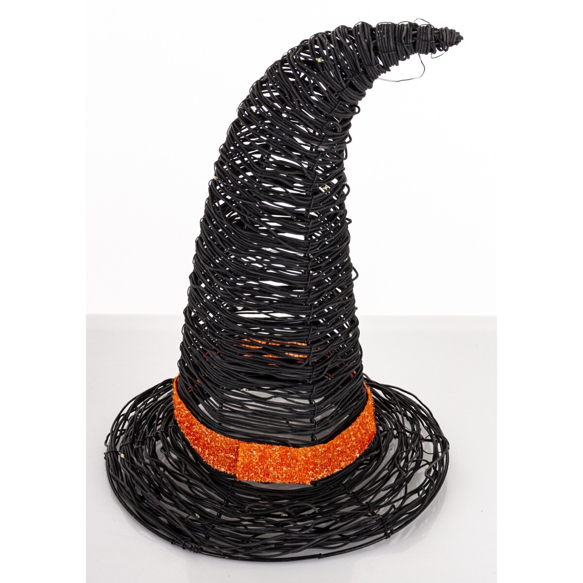 Dekoracja Halloween - kapelusz czarownicy LED 37x27x27 cm PETASUS czarny