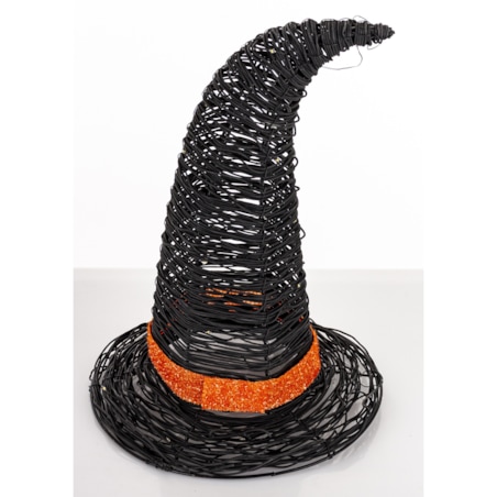 Dekoracja Halloween - kapelusz czarownicy LED 37x27x27 cm PETASUS czarny