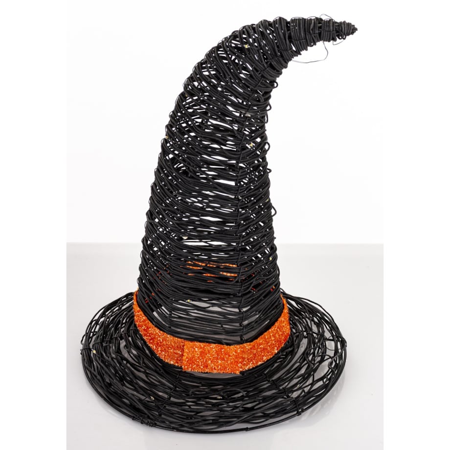 Dekoracja Halloween - kapelusz czarownicy LED 37x27x27 cm PETASUS czarny