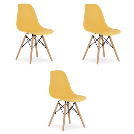 Krzesło Do Jadalni Kuchni Salonu Osaka Musztarda / Nogi Naturalne X 3