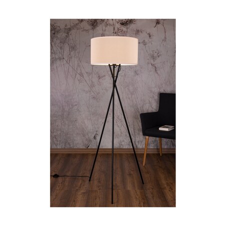 Lampa Podłogowa BRITOP Lighting 1xE27 Max.60W Czarna Podstawa z Białym Abażurem, Polski Producent 1szt.